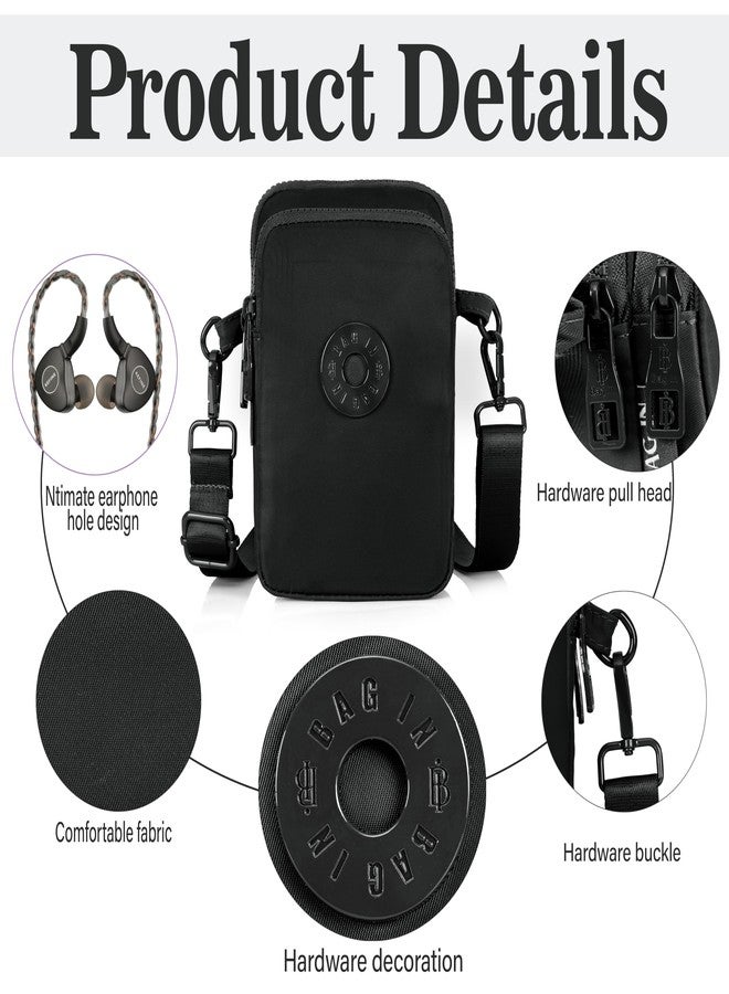 BAG IN ENTERPRISE BAG IN Crossbody Travel Bag with Adjustable Strap, Multi-Pocket Phone Purse, Lightweight Nylon Shoulder Bag for Everyday Essentials (BLACK) - Image 3
